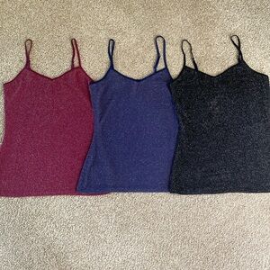 Express sparkly camisoles, size XS, lot of 3